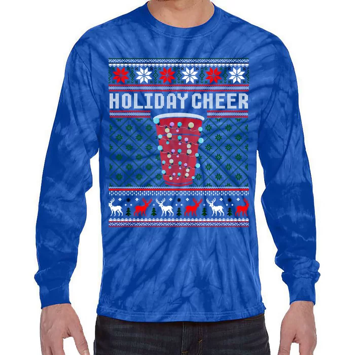 Holiday Cheer Red Solo Cup Christmas Beer Pong Ugly Sweater Meaningful Gift Tie-Dye Long Sleeve Shirt