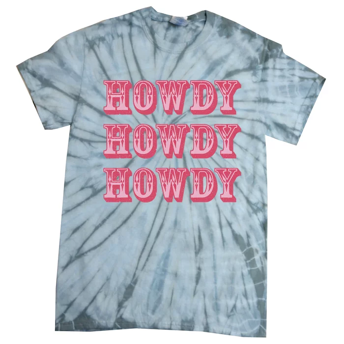 Howdy Cowgirl Retro Vintage Country Western Yeehaw Cowgirl Tie-Dye T-Shirt