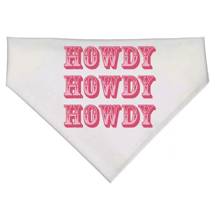 Howdy Cowgirl Retro Vintage Country Western Yeehaw Cowgirl USA-Made Doggie Bandana