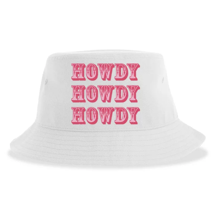 Howdy Cowgirl Retro Vintage Country Western Yeehaw Cowgirl Sustainable Bucket Hat