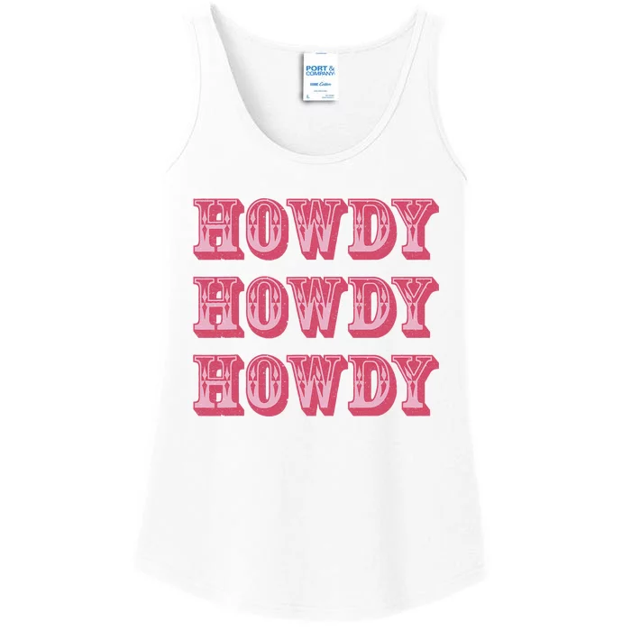 Howdy Cowgirl Retro Vintage Country Western Yeehaw Cowgirl Ladies Essential Tank