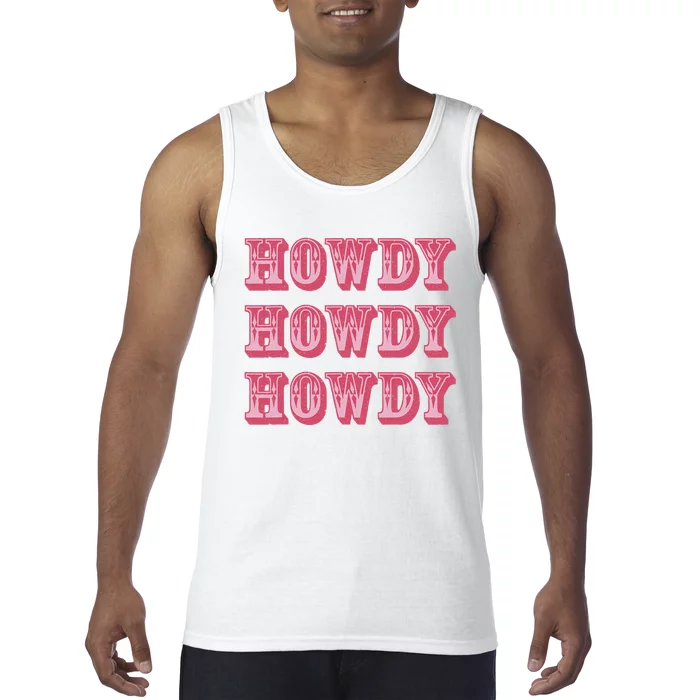 Howdy Cowgirl Retro Vintage Country Western Yeehaw Cowgirl Tank Top