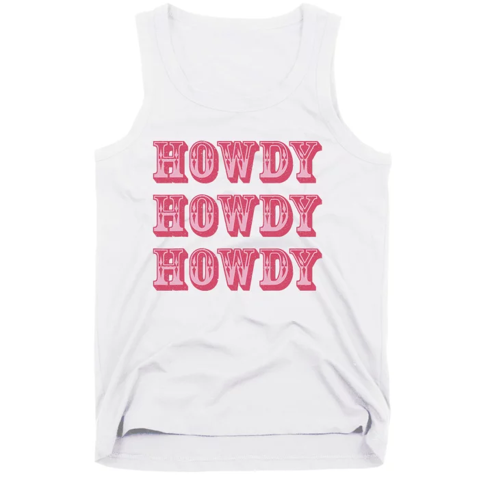 Howdy Cowgirl Retro Vintage Country Western Yeehaw Cowgirl Tank Top