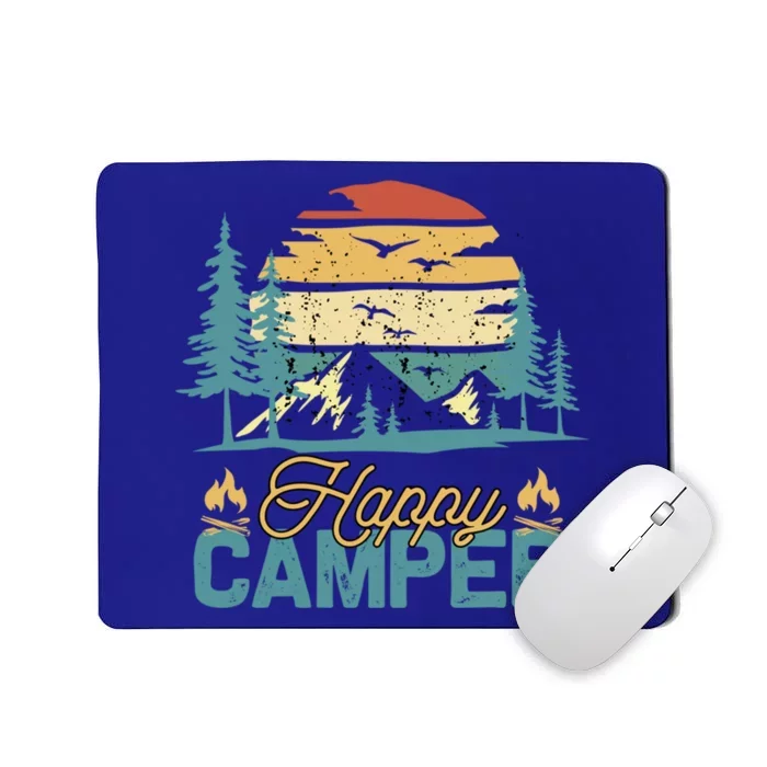 Happy Camper Retro Vintage Funny Matching Camping Crew Gift Mousepad