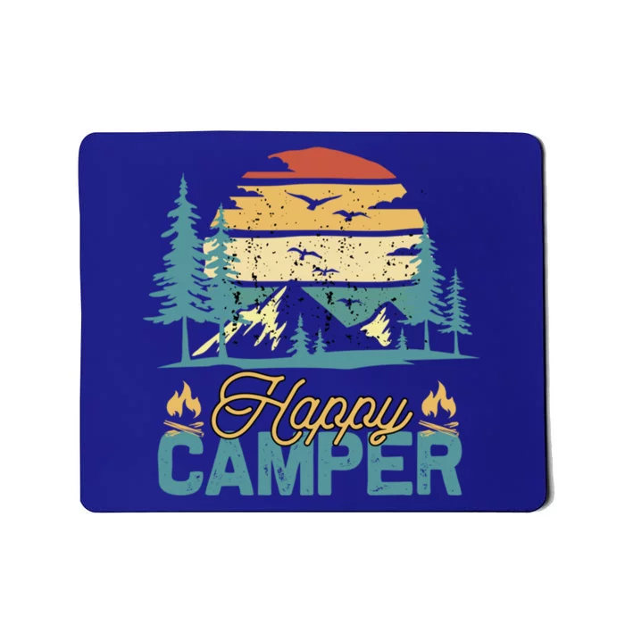 Happy Camper Retro Vintage Funny Matching Camping Crew Gift Mousepad