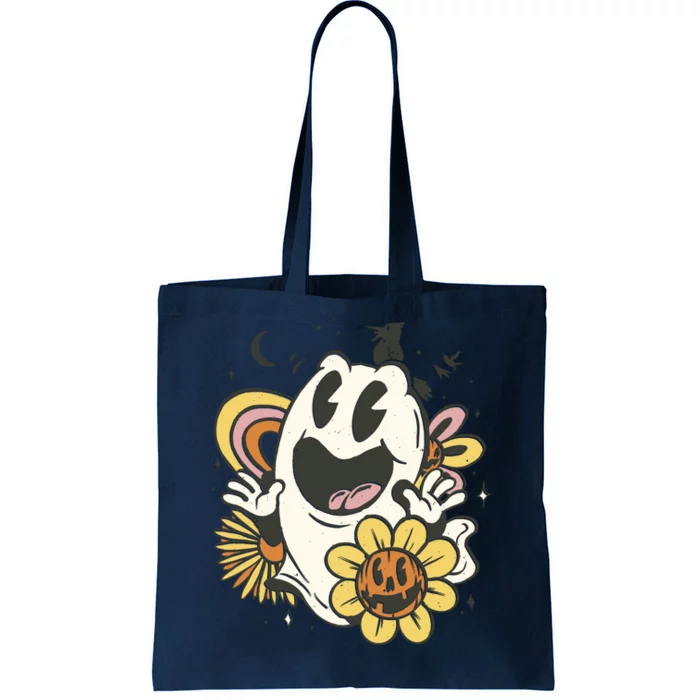 Halloween Cute Retro Ghost Tote Bag