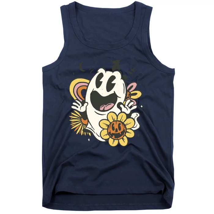 Halloween Cute Retro Ghost Tank Top