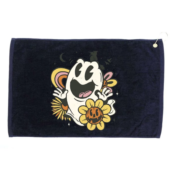 Halloween Cute Retro Ghost Grommeted Golf Towel