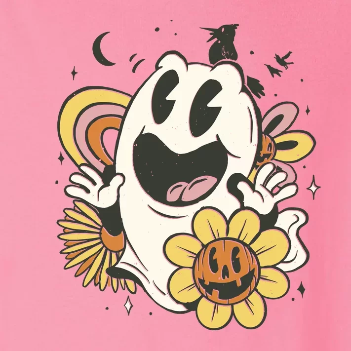 Halloween Cute Retro Ghost Toddler Long Sleeve Shirt