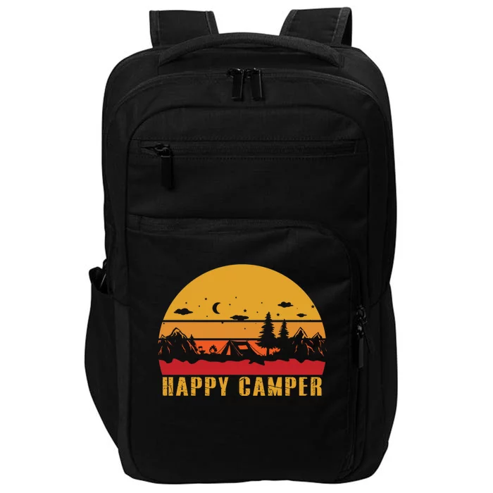 Happy Camper Retro Sunset Camping Impact Tech Backpack