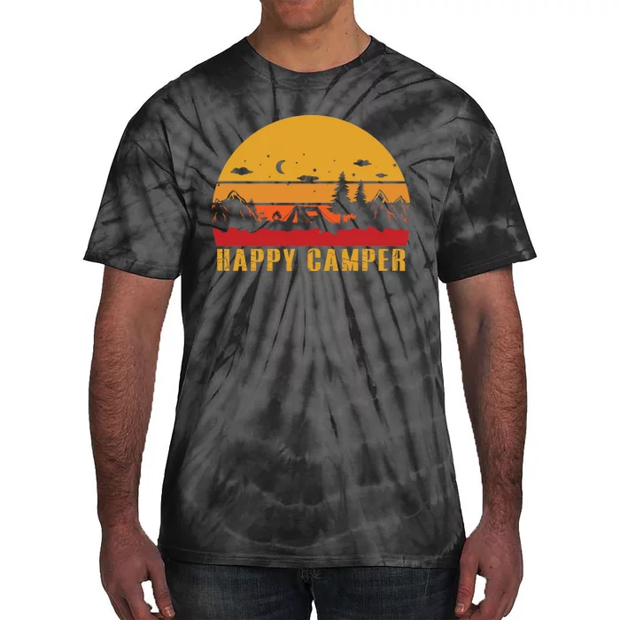 Happy Camper Retro Sunset Camping Tie-Dye T-Shirt