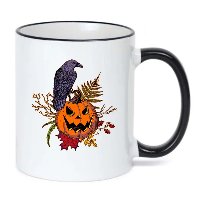 Halloween Crow Raven Pumpkin Fall Autumn Lover Black Color Changing Mug