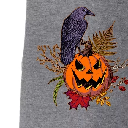 Halloween Crow Raven Pumpkin Fall Autumn Lover Doggie 3-End Fleece Hoodie