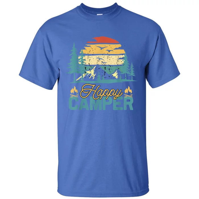 Happy Camper Retro Vintage Funny Matching Camping Crew Tall T-Shirt