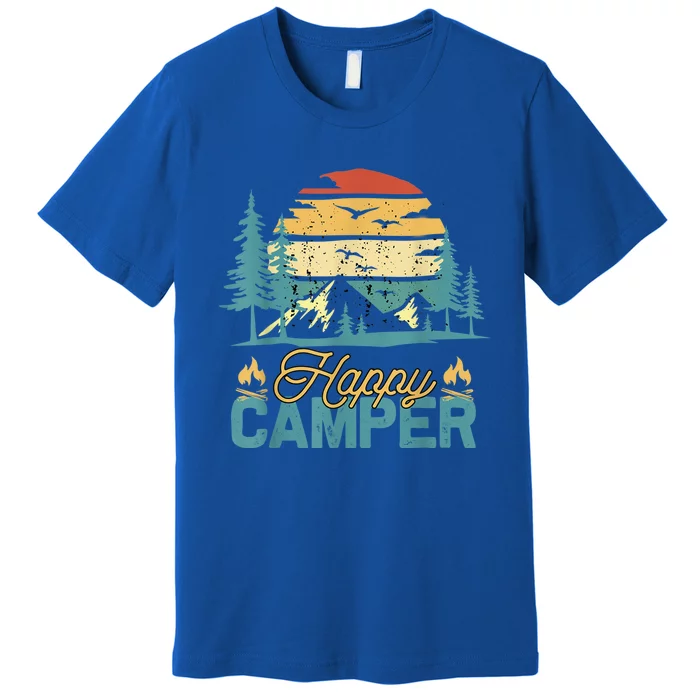 Happy Camper Retro Vintage Funny Matching Camping Crew Premium T-Shirt