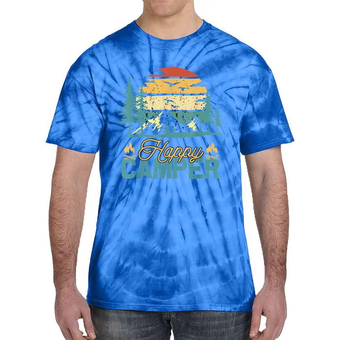 Happy Camper Retro Vintage Funny Matching Camping Crew Tie-Dye T-Shirt