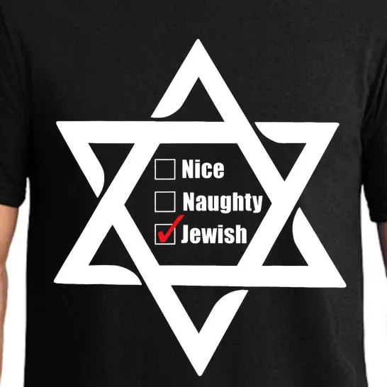 Hanukkah Christmas Star Of David: Nice & Naughty For Jewish Adults Pajama Set