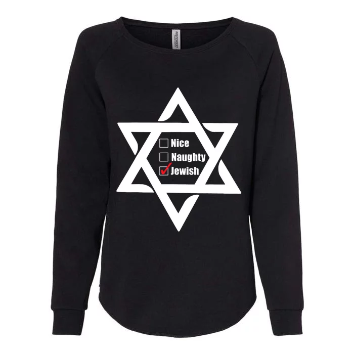 Hanukkah Christmas Star Of David: Nice & Naughty For Jewish Adults Womens California Wash Sweatshirt