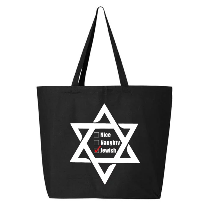 Hanukkah Christmas Star Of David: Nice & Naughty For Jewish Adults 25L Jumbo Tote