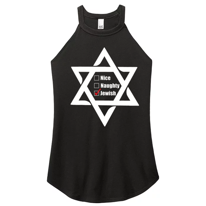 Hanukkah Christmas Star Of David: Nice & Naughty For Jewish Adults Women’s Perfect Tri Rocker Tank