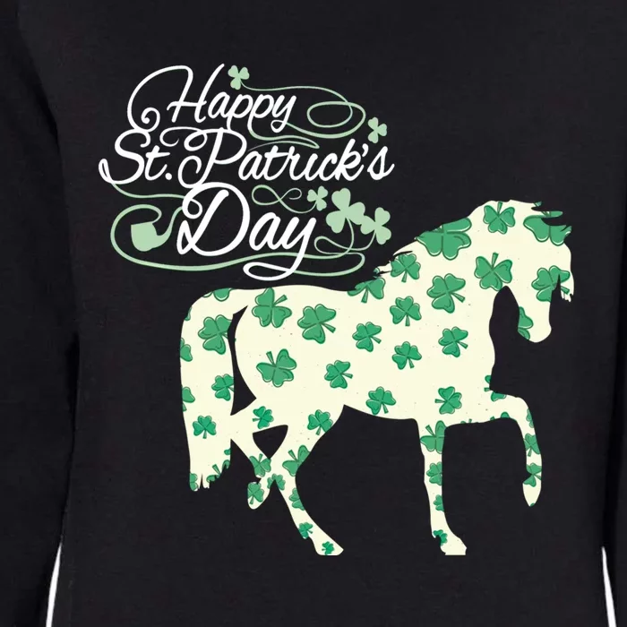 Horse Clover St Patrick's Day Horseback Riding Gift Womens California Wash Sweatshirt