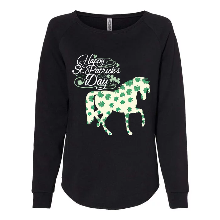 Horse Clover St Patrick's Day Horseback Riding Gift Womens California Wash Sweatshirt