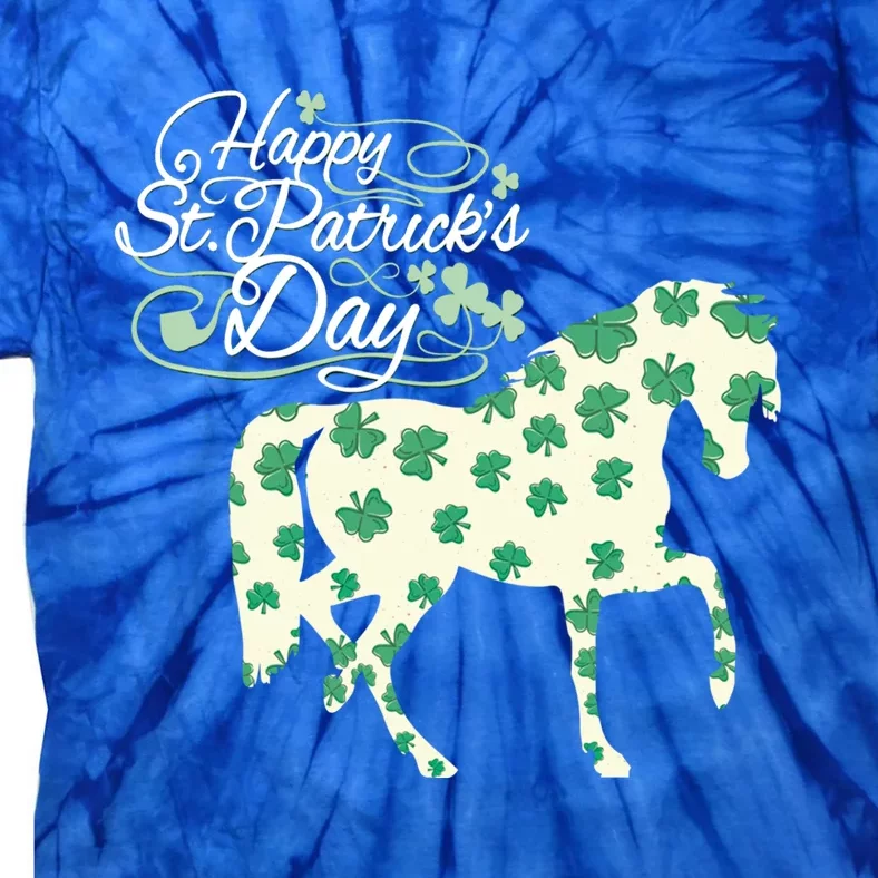 Horse Clover St Patrick's Day Horseback Riding Gift Tie-Dye T-Shirt