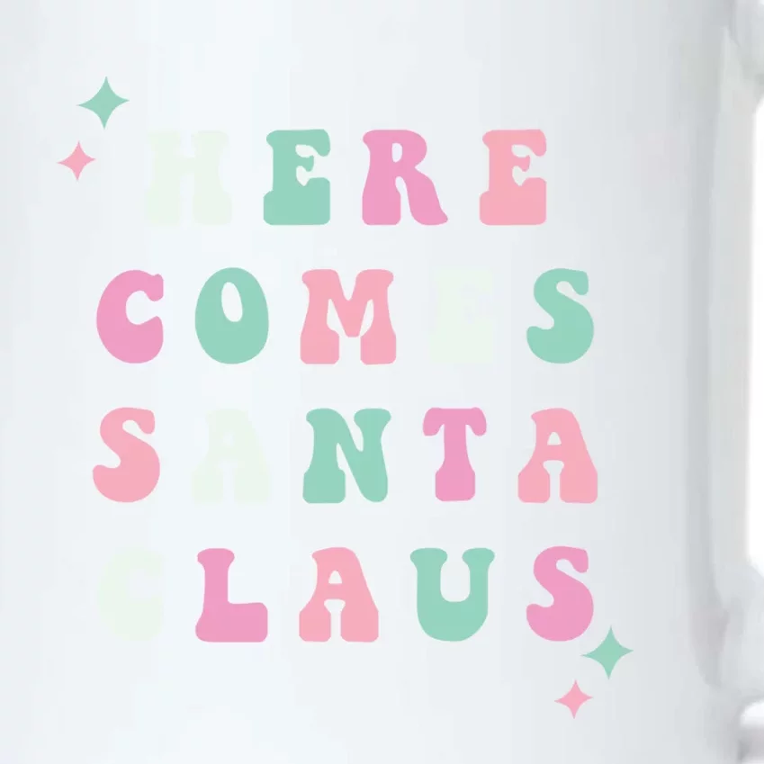 Here Comes Santa Claus Retro Merry Christmas Xmas Cool Gift Black Color Changing Mug