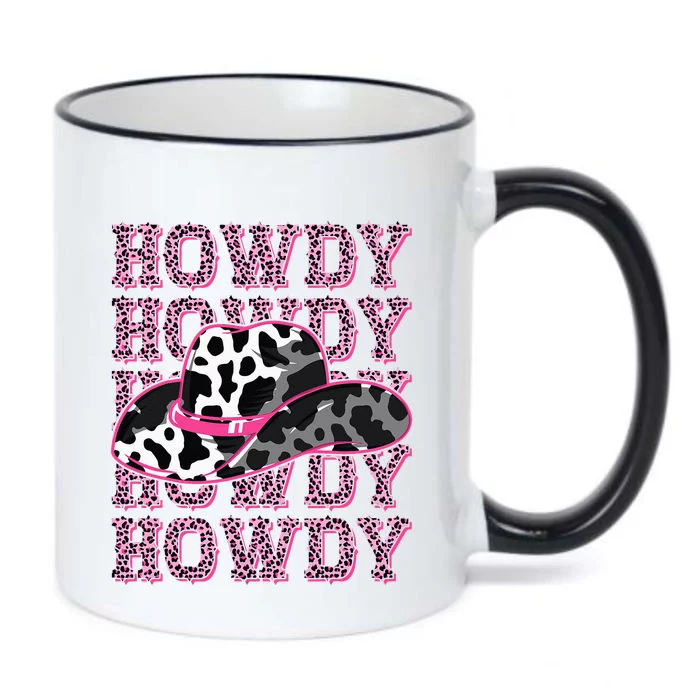 HOWDY Country Southern Western Pink Leopard Cow pattern Black Color Changing Mug