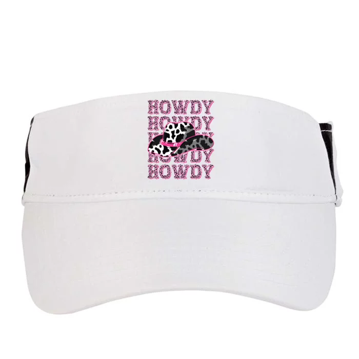 HOWDY Country Southern Western Pink Leopard Cow pattern Adult Drive Performance Visor