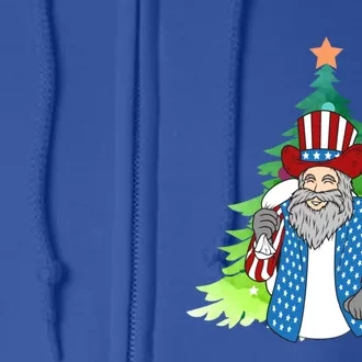 Here Comes Santa Clauspatriotic Kris Kringle Christmas Tree Great Gift Full Zip Hoodie