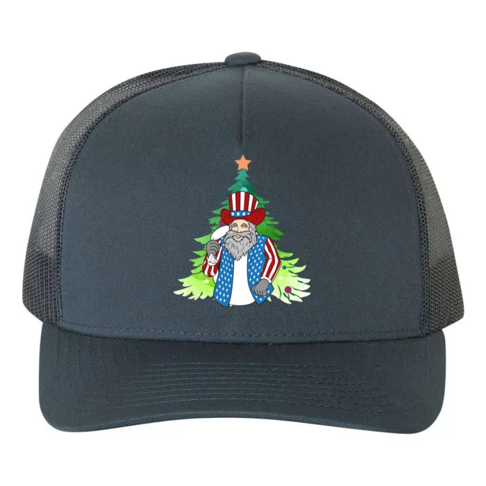 Here Comes Santa Clauspatriotic Kris Kringle Christmas Tree Great Gift Yupoong Adult 5-Panel Trucker Hat