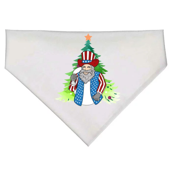 Here Comes Santa Clauspatriotic Kris Kringle Christmas Tree Great Gift USA-Made Doggie Bandana