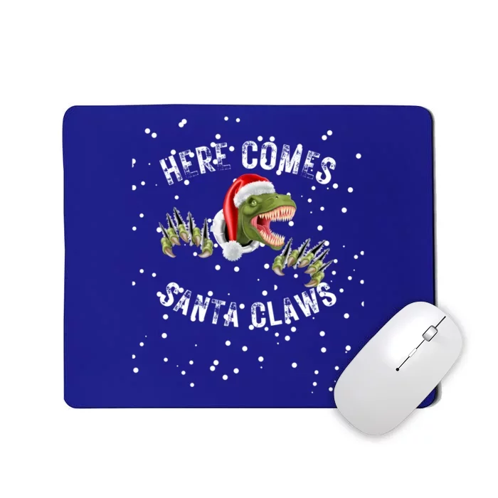 Here Comes Santa Trex Dinosaur Santa Claus Claws Gift Mousepad