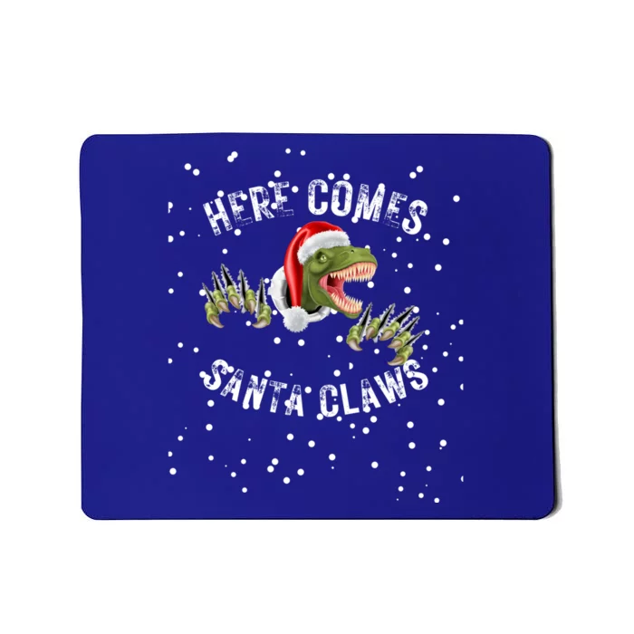 Here Comes Santa Trex Dinosaur Santa Claus Claws Gift Mousepad