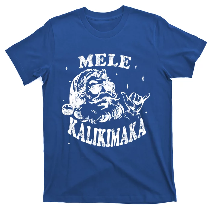 Hawaiian Christmas Santa Shaka Mele Kalikimaka Retro Hawaii Cool Gift T-Shirt