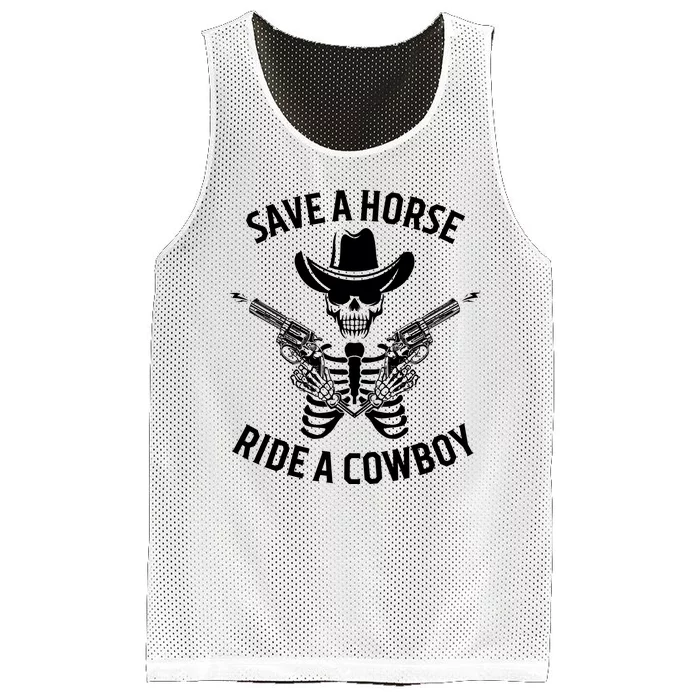 Halloween Cowboy Save A Horse Ride A Cowboy Mesh Reversible Basketball Jersey Tank