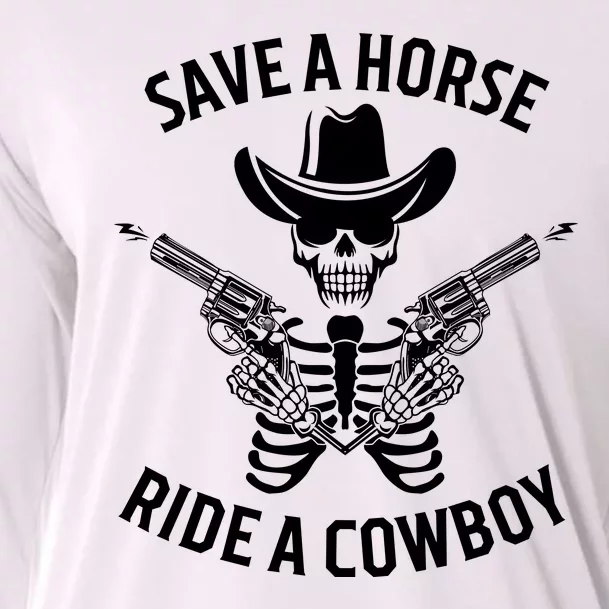 Halloween Cowboy Save A Horse Ride A Cowboy Cooling Performance Long Sleeve Crew