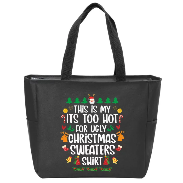 Hot Christmas Sweater Festive and Stylish Holiday Attire Zip Tote Bag