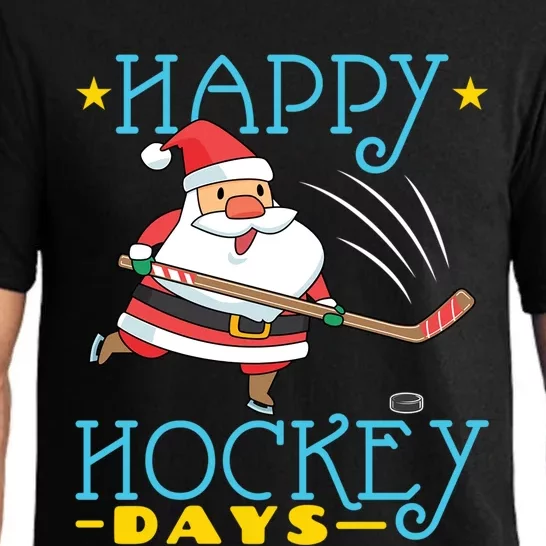 Hockey Christmas Santa Hockey Player Happy Hockey Days Gift Pajama Set