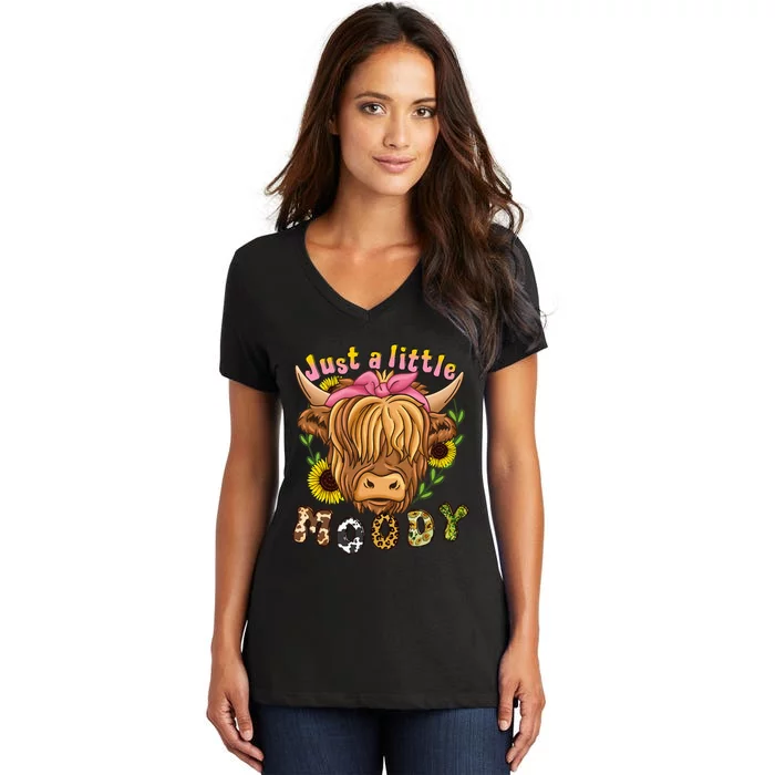 Highland Cow Scottish Highland Cow Women's V-Neck T-Shirt