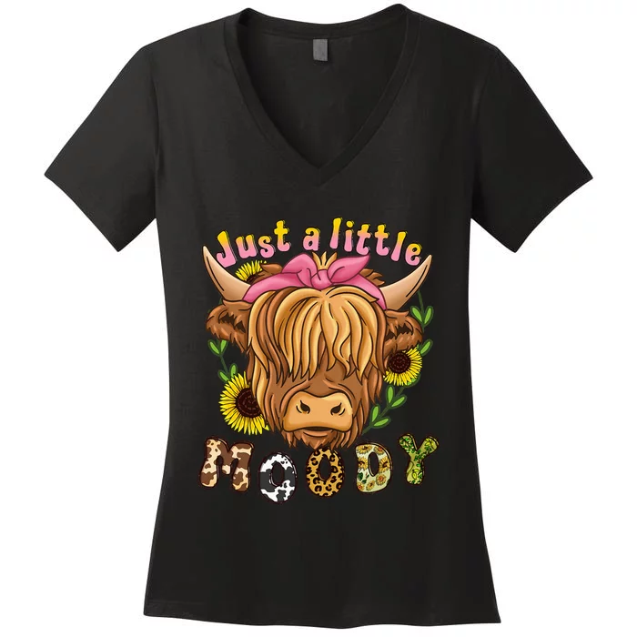 Highland Cow Scottish Highland Cow Women's V-Neck T-Shirt