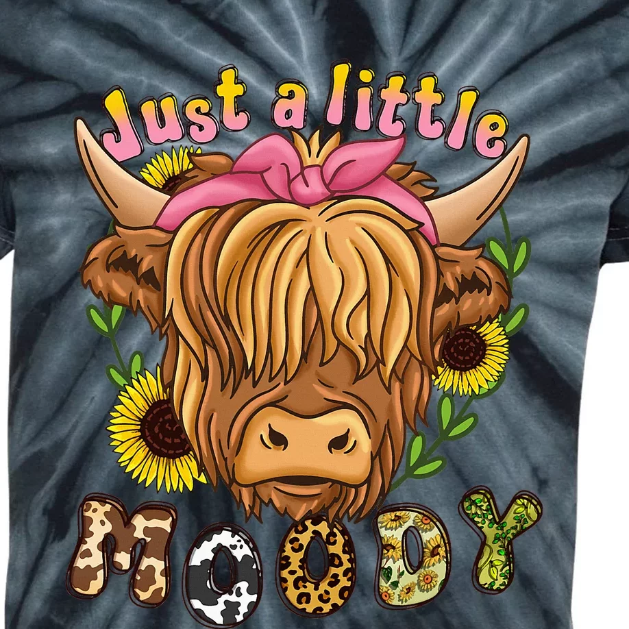 Highland Cow Scottish Highland Cow Kids Tie-Dye T-Shirt