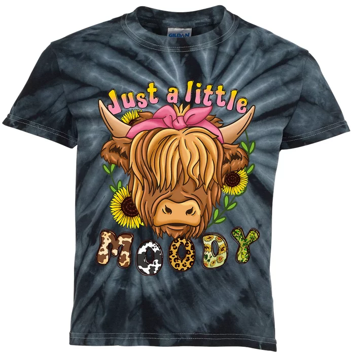 Highland Cow Scottish Highland Cow Kids Tie-Dye T-Shirt