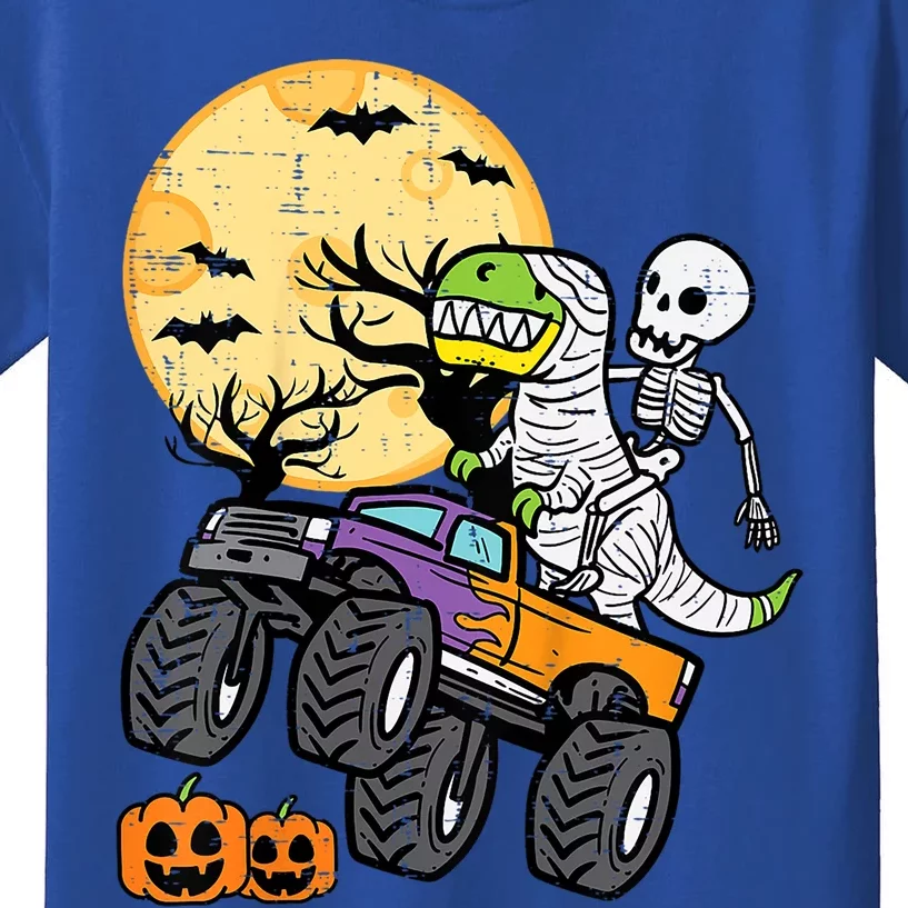 Halloween Costume Skeleton Dino Monster Truck Gift Kids T-Shirt