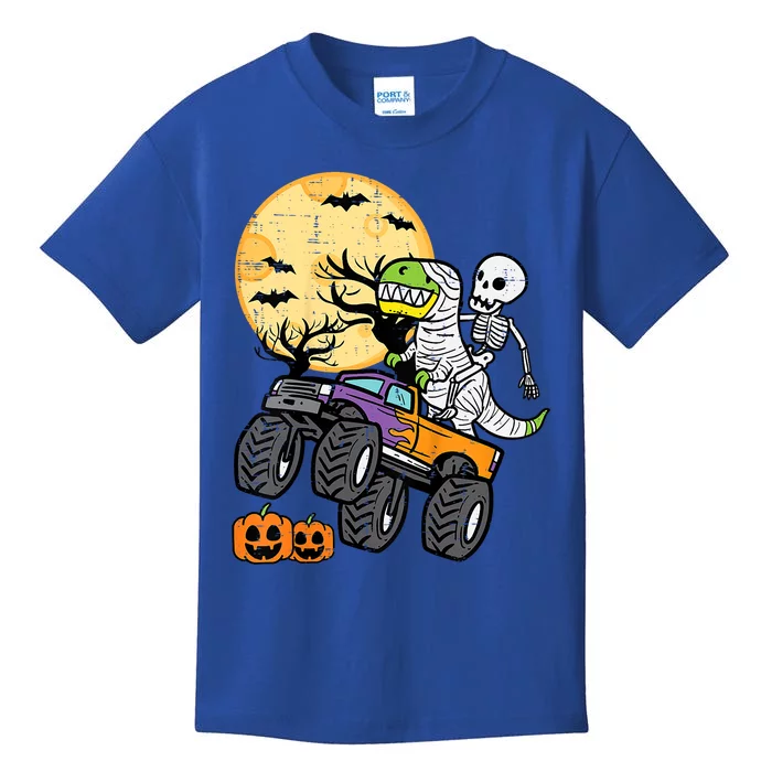 Halloween Costume Skeleton Dino Monster Truck Gift Kids T-Shirt