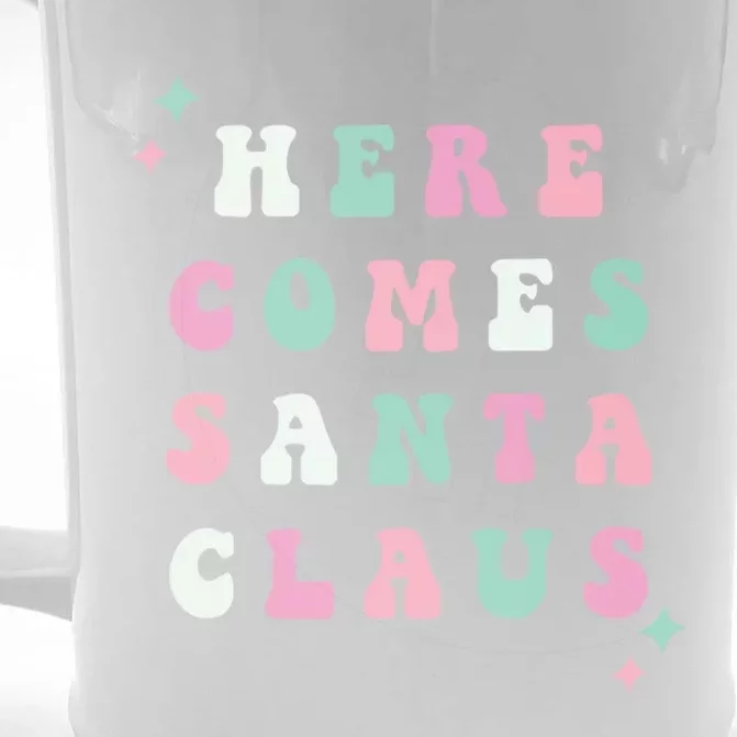 Here Comes Santa Claus Retro Merry Christmas Xmas Gift Front & Back Beer Stein