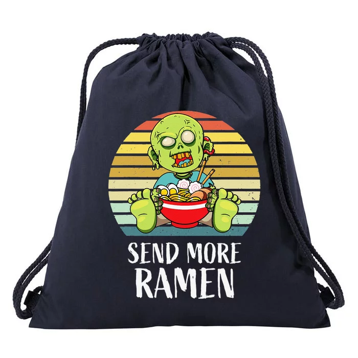 Halloween Creepy Spooky Zombie Eating Ramen Food Lover Anime Drawstring Bag