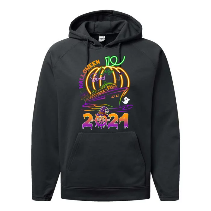 Halloween Cruise Squad 2024 Pumpkin Family Performance Fleece Hoodie