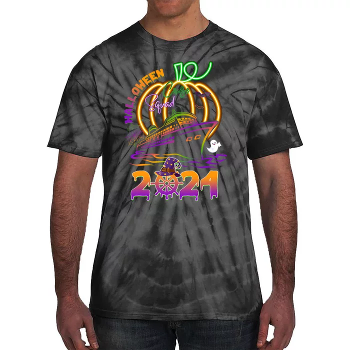 Halloween Cruise Squad 2024 Pumpkin Family Tie-Dye T-Shirt